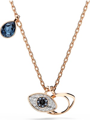 Swarovski Symbolica Kolye Göz Çok Renkli Pembe Sari Altin Rengi Kaplama