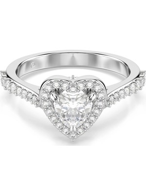 Swarovski Una Angelic Motif Yüzük Karişik Kesim Kalp Beyaz Rodyum Kaplama 50