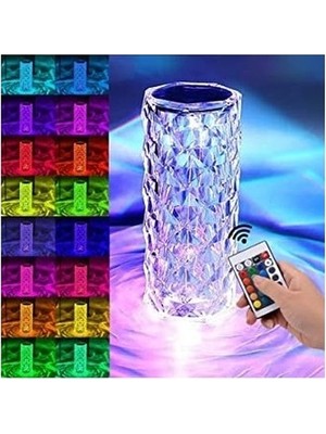 Ulu Pazarlama Kristal Elmas Masa Lambası 16 Renk USB Şarjlı Dokunmatik (5570)