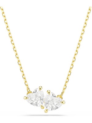 Swarovski Mesmera Kolye Kalp Beyaz Altin Rengi Kaplama