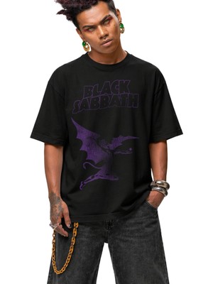 Fuddy Moda Unisex Oversize Black Sabbath Vintage Baskılı Rock Band Temalı Tişört