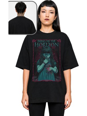 Fuddy Moda Unisex Bring Me The Horizon Little Devil Baskılı Tişört, Oversize Rock Band Temalı T-Shirt
