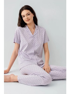 Arnetta Kadın Mor Gömlek Pijama Takım