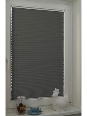 Yiteks Katlanabilir Cam Balkon Plise Perde Antrasit (Vidalı)&(Kancalı)