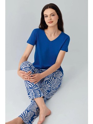 Arnetta Kadın Mavi Pijama Takım