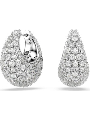 Swarovski Sublima Küpe Büyük Beyaz Rodyum Kaplama