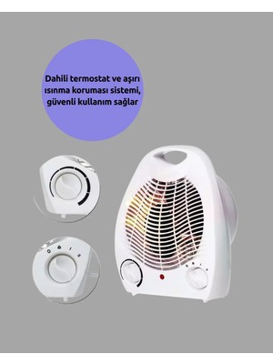 Ulu Pazarlama Mini Elektrikli Isıtıcı – 2000W Güç, Fanlı Isıtma, 3 Isı Modu