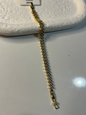 Hüma Butik Işıltılı Chevron (Ok Ucu) Sıralı Tamtur Bileklik