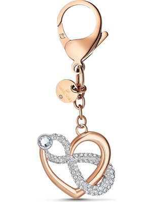 Swarovski Infinite Çanta Charmi Renkli Pembe Altin Rengi Kaplama