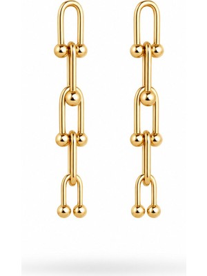 Clariss 316L Çelik Altın Renk Sallantılı Model Küpe