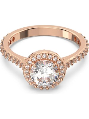 Swarovski Constella Round Pave Yüzük Beyaz Pembe Altin Rengi Kaplama 55