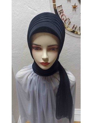 Ergül Hazır Duvak Simsiz Siyah Tekli Model Hazir Turban,hazır Duvak,hazır Şal,abiye Şal, Düğün,sünnet,mezuniyet