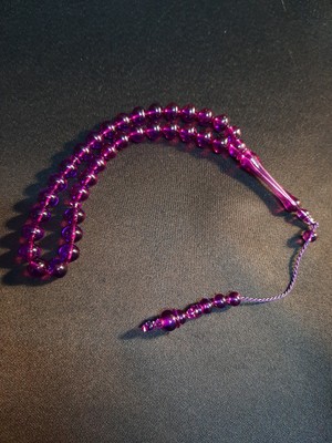 Mryart Mor Renk Toz Kehribar 33 Lük Tesbih