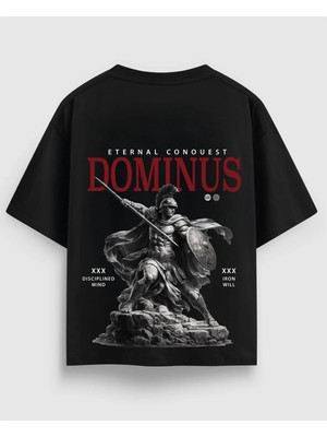 Domınus Antik Roma Savaşçı Baskılı Oversize T-Shirt – Premium %100 Pamuk Street Style