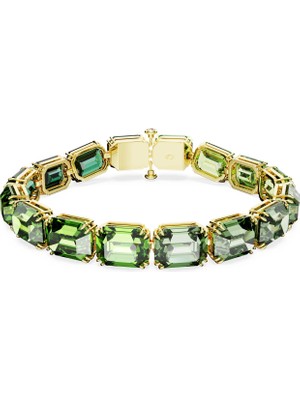 Swarovski Millenia Bileklik Octagon Cut Color Gradient Yeşil Sari Altin Rengi Kaplama