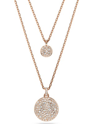 Swarovski Meteora Layered Kolye S Beyaz Pembe Altin Rengi Kaplama