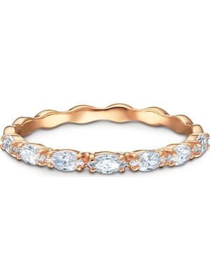 Swarovski Vittore Marquise Yüzük Beyaz Pembe Altin Rengi Kaplama 50