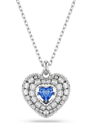 Swarovski Idyllia Kolye Kalp Mavi Rodyum Kaplama