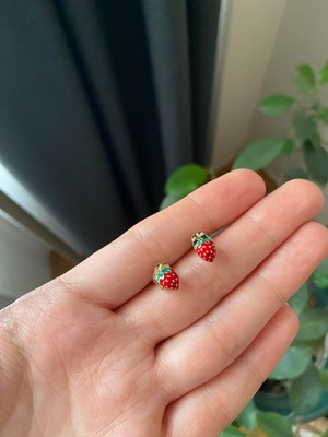 Anetta Jewelry Kadın Altın Renk Çilek Model Kız Çocuğu Xuping Küpe(Xp Damgalı)