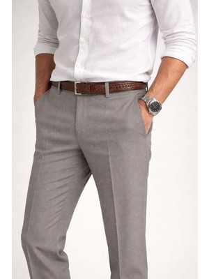 Caserta Regular Fit Erkek Armürlü Keten Pantolon - 7635