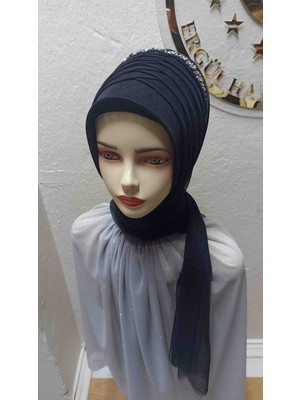Ergül Hazır Duvak Simsiz Siyah Tekli Aksesuarlı Model Hazir Turban,hazır Duvak,hazır Şal,abiye Şal, Düğün,sünnet,mezuniyet