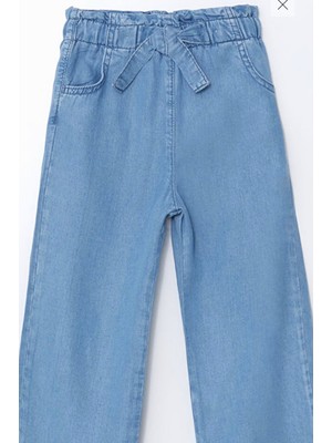 LC Waikiki Lcw Kids Mavi Beli Lastikli Rahat Kız Çocuk Jean Pantolon