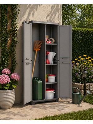 Csb Store Plastik Çok Amaçlı Dolap 68X39X166 cm Bahçe Balkon Depolama Dolabı