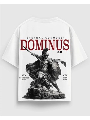 Domınus Antik Roma Savaşçı Baskılı Oversize T-Shirt – Premium %100 Pamuk Street Style
