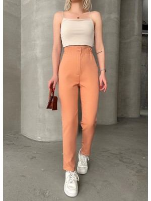 Luord - Store Beli Lastikli Karamel Pantolon