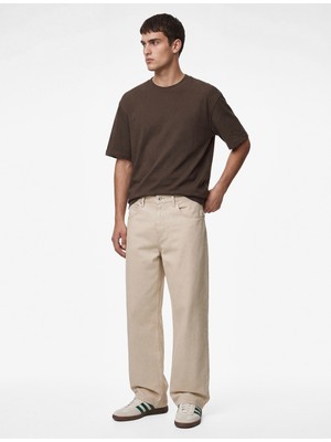 Koton Kısa Kollu Pamuklu Tok Kumaş Bisiklet Yaka Oversize Basic Tişört