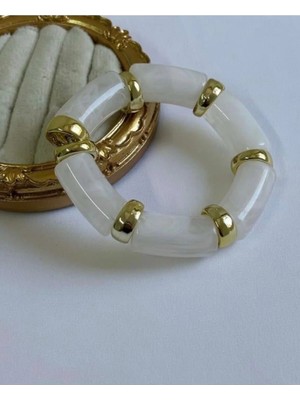 Gold Detaylı Lastikli Renkli Bileklik
