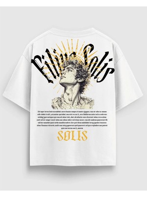 Solıs Oversize Siyah Beyazerkek Tişört-Sırt Baskılı Antik Heykel Desen – %100 Pamuk Premium Kalite
