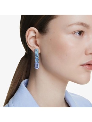 Swarovski Millenia Damla Küpe Octagon Cut Color Gradient Blue Rodyum Kaplama