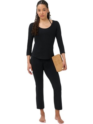 Sweaty Betty Ultimate Studio Crop Flare Tro Kadın Siyah Pantolon
