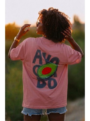 Oksit Avacado Sırt Baskılı Oversize Unisex Pamuklu Tişört