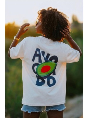 Oksit Avacado Sırt Baskılı Oversize Unisex Pamuklu Tişört