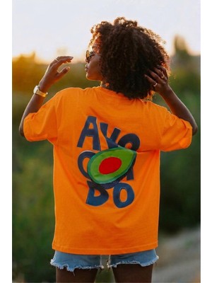 Oksit Avacado Sırt Baskılı Oversize Unisex Pamuklu Tişört