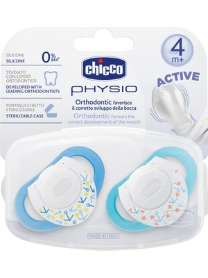 Chicco Physio Silikon Emzik 4m+ 2'li - Mavi