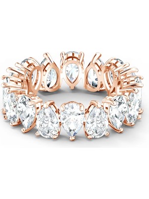 Swarovski Vittore Pear Yüzük Beyaz Pembe Altin Rengi Kaplama 52