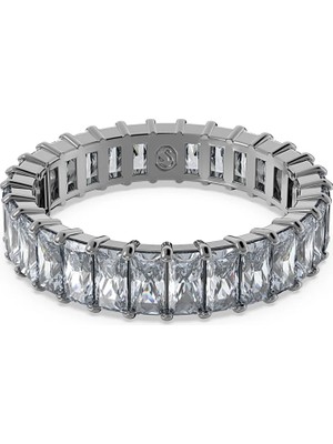 Swarovski Matrix Yüzük Baguette Cut Gri Rutenyum Kaplama 52
