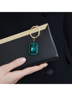 Swarovski Anahtarlik Octogon Cut Yeşil Karişik Metal Kaplama