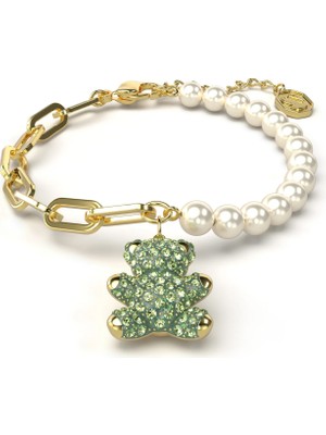 Swarovski Teddy Bileklik Bear Yeşil Sari Altin Rengi Kaplama