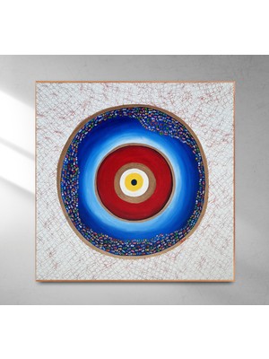 Galeri Mavi Nazar Boncuğu | Özgün El Yapımı Akrilik Tablo | 40X40 cm