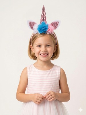 Laria Sevimli Unicorn Kız Bebek Çocuk Parti Tacı