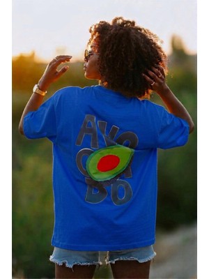 Oksit Avacado Sırt Baskılı Oversize Unisex Pamuklu Tişört