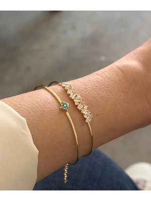 Fully Design 2’li Kombin Taş&mavi Mine Detaylı Kararmaz Şık Choker Bileklik