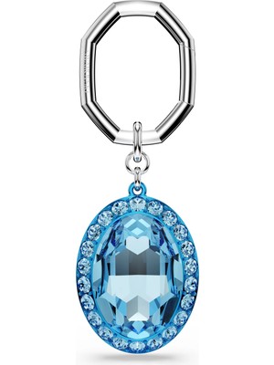 Swarovski Anahtarlik Oval Cut Mavi Karişik Metal Kesim