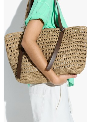 Parfois Kadın Içi Çıkarılabilir Hasır Görünümlü Shopper Çanta
