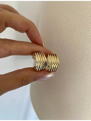 Fd Gold Basic Kararmaz Halka Küpe