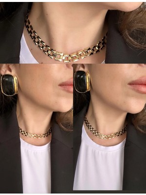 Vip Gold Şık Choker Kolye